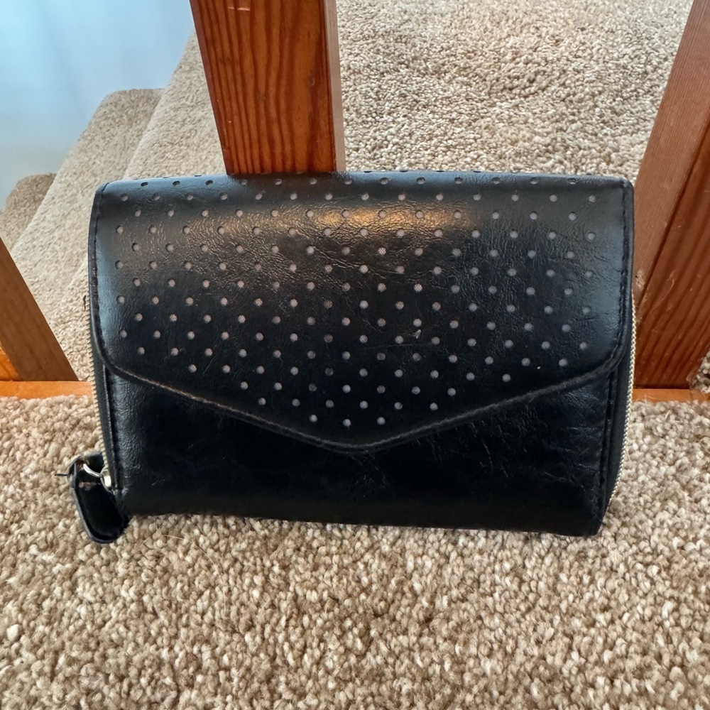 Black Leather Clutch Bag